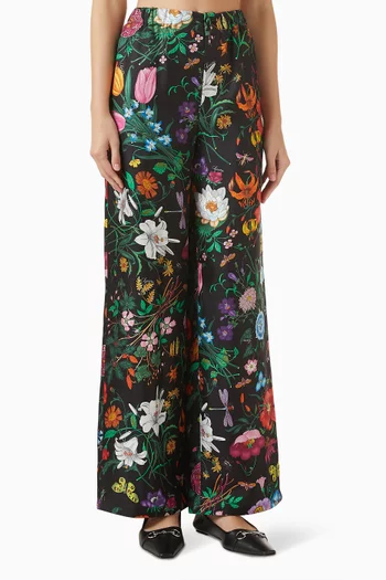 بنطال بنقشة حرير تويل