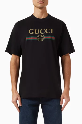 Printed T-shirt in Silk-blend
