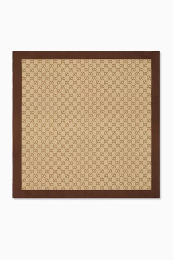 وشاح مربع بنقشة حرير تويل