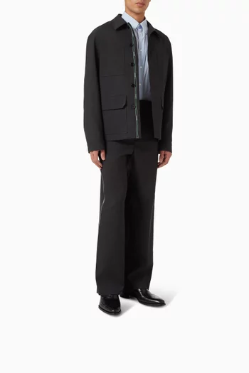 حذاء بأربطة ونقشة حرفي GG جلد