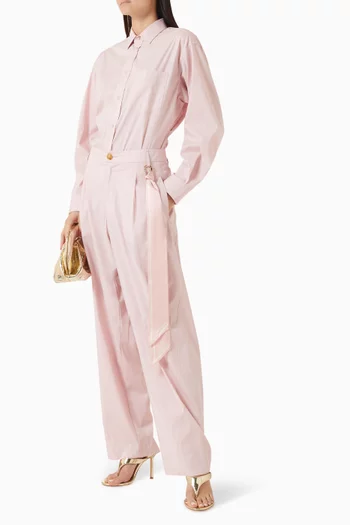 Phebe Wide-leg Pants in Cotton-poplin