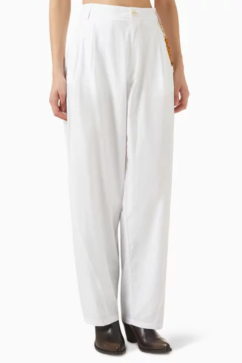 Phebe Wide-leg Pants in Cotton-poplin