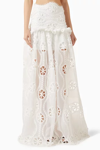 Corseted Maxi Skirt in Lace