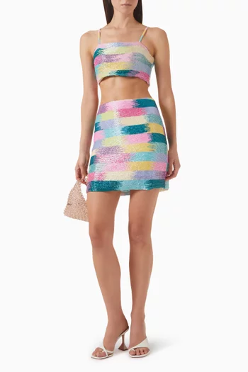 بلوزة نيرينا قصيرة مزينة بتطريزات