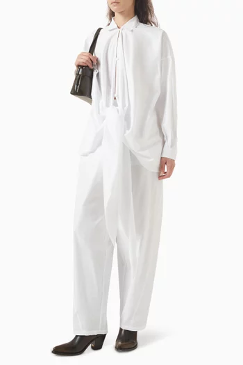 قميص رومي بدرابيه قطن بوبلين