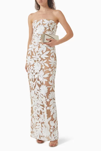 Dahlia Strapless Maxi Dress in Lace