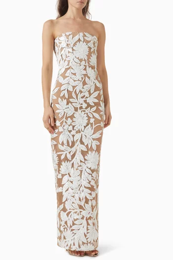 Dahlia Strapless Maxi Dress in Lace