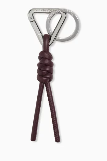 سلسلة مفاتيح بمشبك مثلث جلد نابا