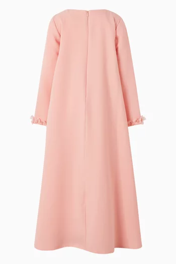 فستان بقصة على شكل حرف A‏ ومطرز بزهور