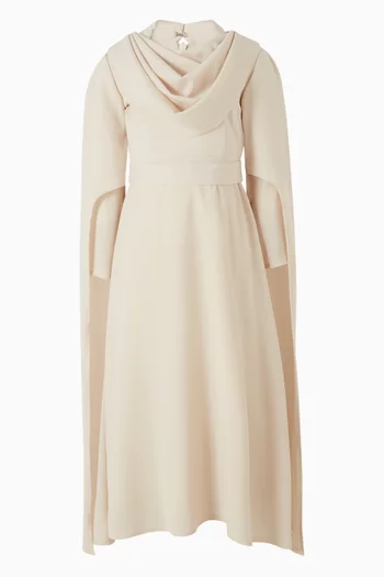 Cowl-neck Flared Dress