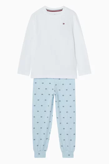 Cuffed Pyjama Set in Stretch-cotton