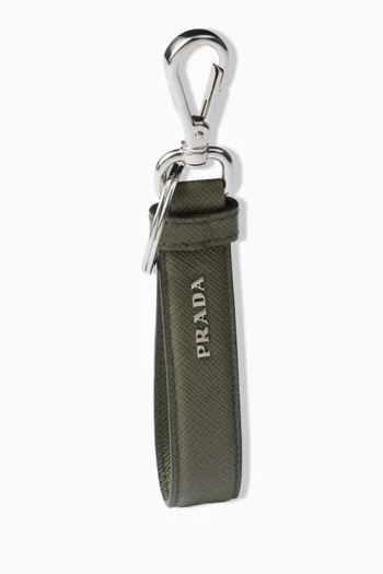 Loden Keychain in Saffiano Leather