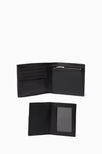 Raised Logo Bifold Wallet in Leather