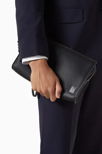Zip Pouch in Saffiano Faux Leather