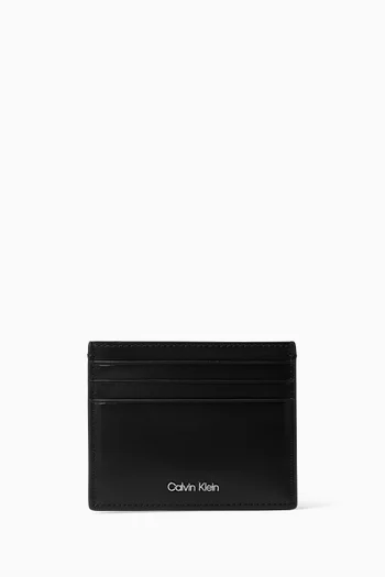 RFID Logo Cardholder in Leather