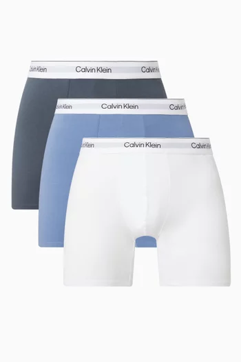 طقم بوكسر بشعار الماركة قطن، 3 قطع