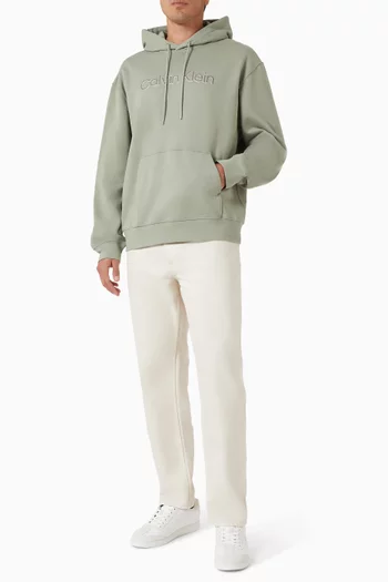 كنزة بغطاء رأس وشعار الماركة قطن