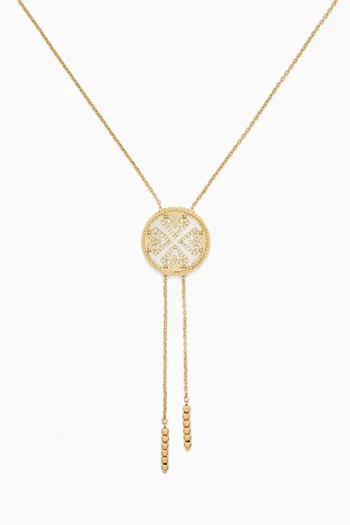 Lace Diamond & Mother-of-Pearl Pendant Necklace in 18kt Yellow Gold