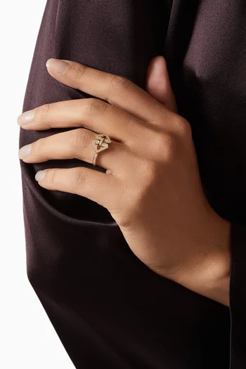 Lace Arabesque Diamond Ring in 18kt Yellow Gold