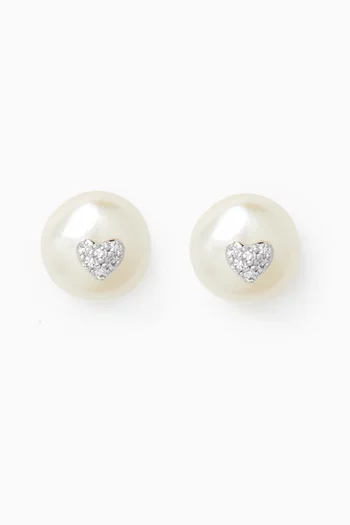 Ara Bambi Pearl & Diamond Earrings in 18kt Rose Gold