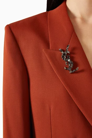 بروش بشعار كاسندر مرصع بالكريستال نحاس