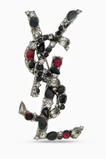 Cassandre Crystal Brooch in Brass