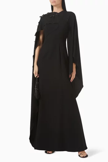 Embellished Cape Dress