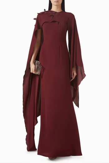 Embellished Cape Dress