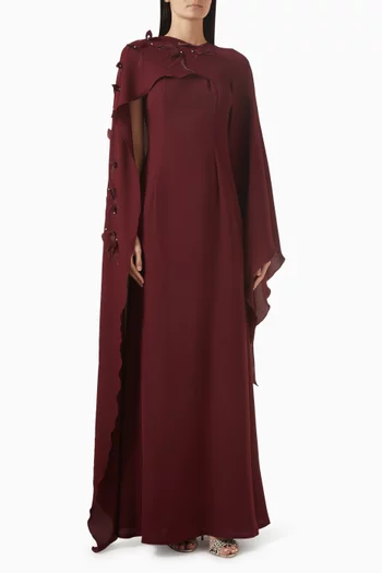 Embellished Cape Dress