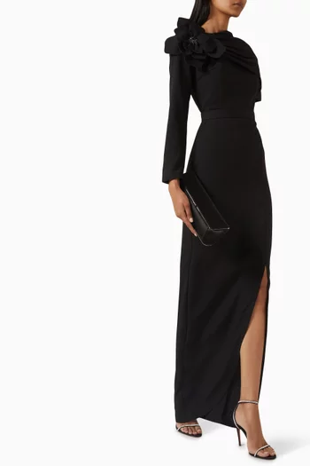 Embellished 3D Floral-applique Dress