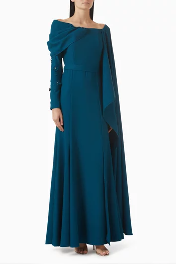 Bead-embellished Cape Dress