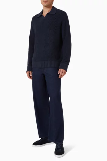 Relaxed Open Polo T-shirt in Knit