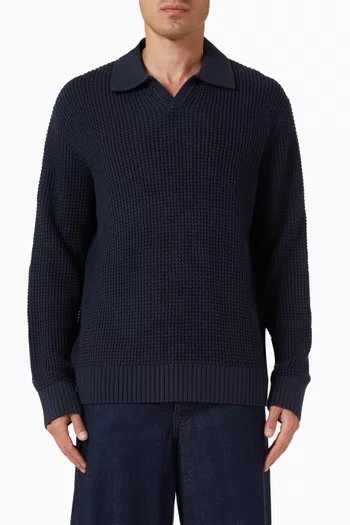 Relaxed Open Polo T-shirt in Knit