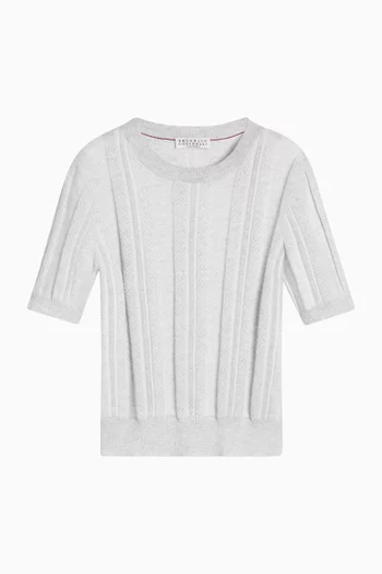 T-shirt in Jacquard-knit