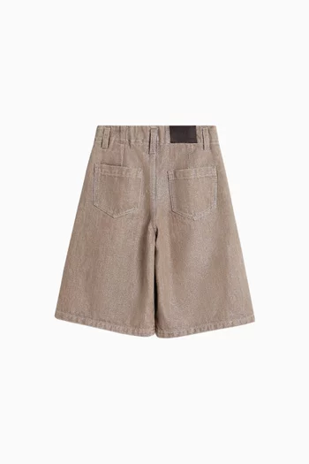 Bermuda Shorts in Lamé Cotton