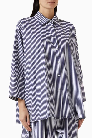 قميص بنقشة مخططة قطن