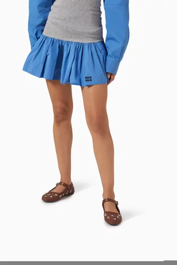 حذاء باليرينا مطرز بكعب مسطح صوف دريل