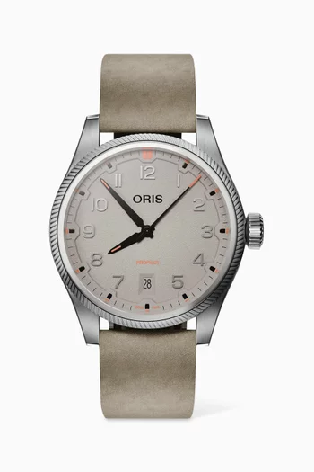 ساعة برو بايلوت أوتوماتيكية بنافذة لعرض التاريخ ستانلس ستيل، 41 مم