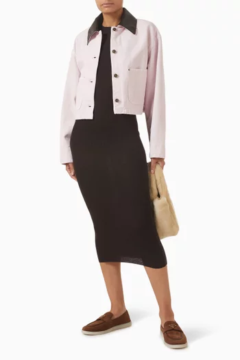 فستان منسوج من صوف بكر مضلع