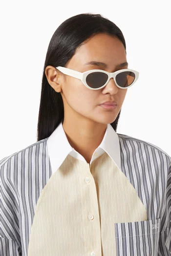 نظارة شمسية ميداليون بإطار بيضاوي أسيتات