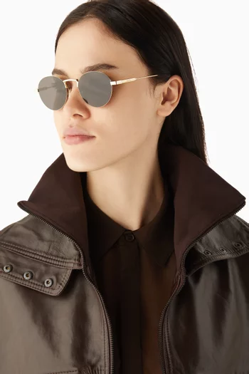 نظارة شمسية بإطار دائري معدن