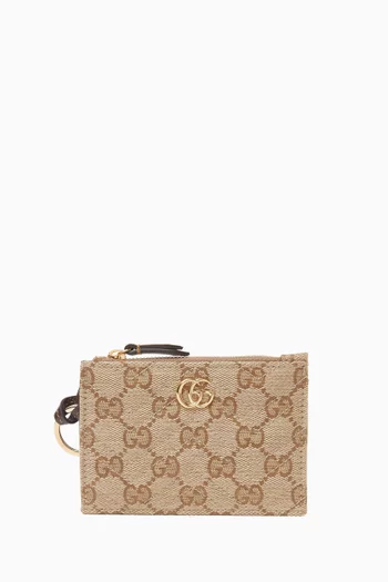 GG Marmont Zip Key Pouch in Canvas
