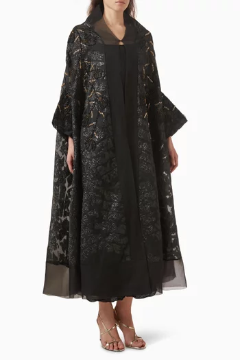 Embellished Abaya in Organza