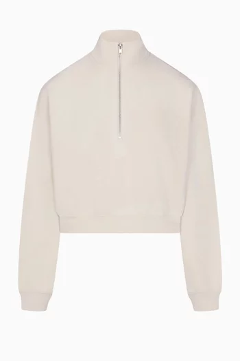Drapey French Terry Half-zip Sweatshirt