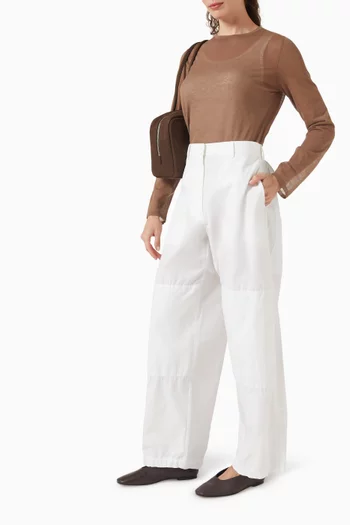 Gathered Panelled Pants in Cotton