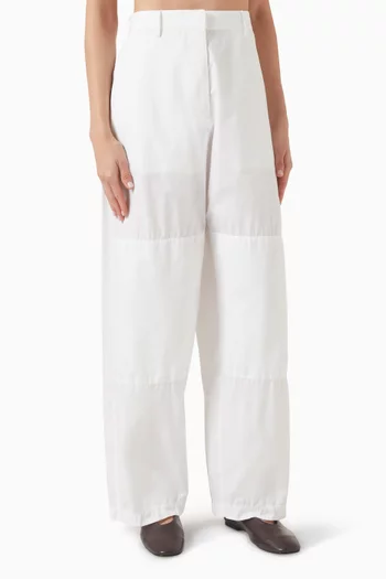 Gathered Panelled Pants in Cotton
