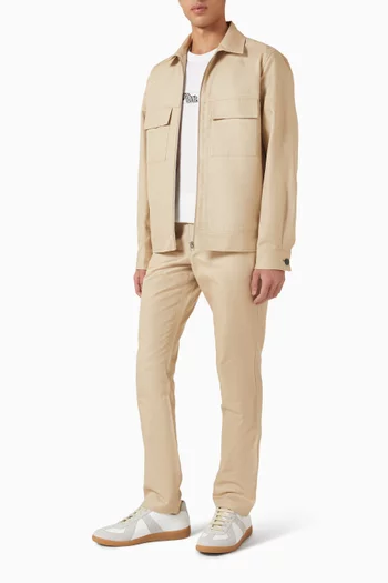 بنطال بقصة تضيق باتجاه الحافة قطن وكتان