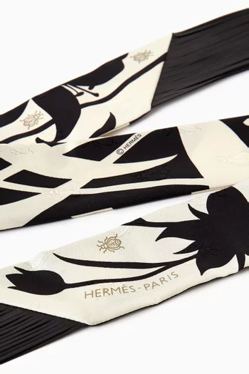 Unused Bouquet Final Leather Fringed Twilly Scarf