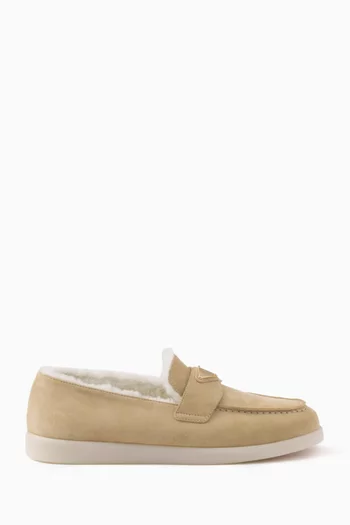 Shearling-lined Loafers in Suede