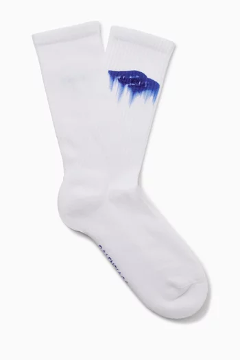 Wet Brush Socks in Cotton-blend